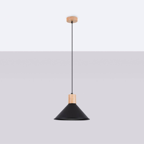 JAGA lampe suspendue noire + 1x ampoule LED E27 4000K Cold 7,5W 690lm