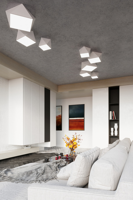 Plafond HEXA 35 WHITE + 2x ampoule LED E27 3000K Warm 7.5W 620lm