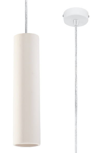 NANCY lampe suspendue en céramique blanche + 1x ampoule LED GU-10 3000K Warm 7W 620lm