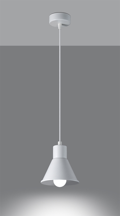 TALEJA 1 lampe suspendue blanche [E27] + 1x ampoule LED E27 4000K froide 7,5W 650lm