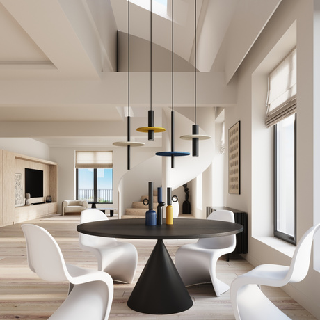 Lampe suspendue FELTRO 1 noir/beige