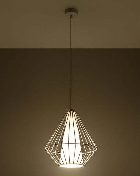 DEMI lampe suspendue blanche + 1x ampoule LED E27 3000K Warm 7,5W 620lm