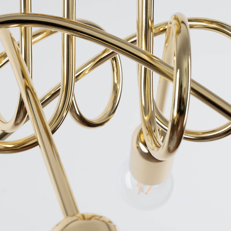 Lustre SUPEŁ 5 or brillant + 5X ampoule LED E27 3000K 7W 760lm