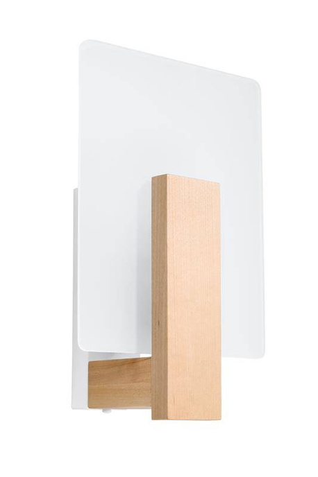 Applique LAPPO bois naturel + 1x ampoule LED E14 3000K chaude 7.5W 620lm