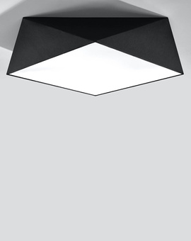 Plafond HEXA 45 NOIR + 3x Ampoule LED E27 4000K Froid 7.5W 650lm