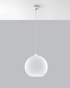 Lampe suspendue BALL blanche + 1x ampoule LED E27 4000K froide 7,5W 650lm