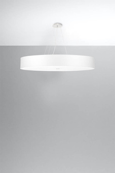 Lustre SKALA 100 blanc + 6x ampoule LED E27 3000K Warm 7.5W 620lm