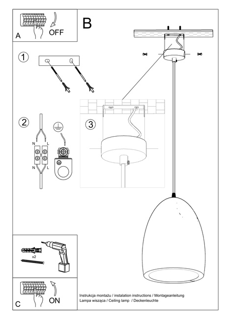 BUKANO lampe suspendue en céramique blanche+1x ampoule LED E27 3000K Warm 7.5W 620lm