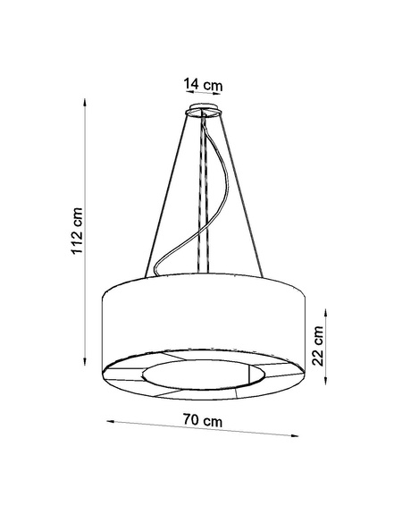 Lustre SATURNO 70 noir + 6x ampoule LED E27 4000K Froid 7.5W 650lm