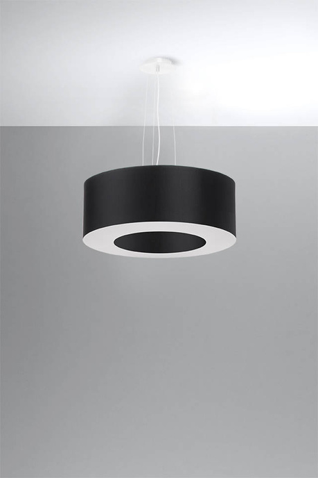Lustre SATURNO 50 noir + 5x ampoule LED E27 4000K Froid 7.5W 650lm