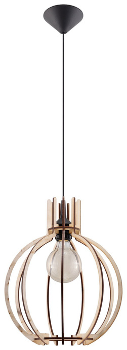 Lampe suspendue ARANCIA bois naturel + 1x ampoule LED E27 3000K chaude 7.5W 620lm