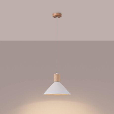 JAGA lampe suspendue blanche + 1x ampoule LED E27 3000K Warm 7.5W 620lm