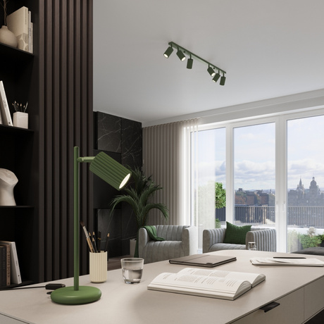 Plafonnier KARBON 6L vert olive