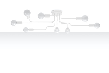 Lustre HECTOR 8 blanc + 8x ampoule LED E27 3000K Warm 7.5W 620lm