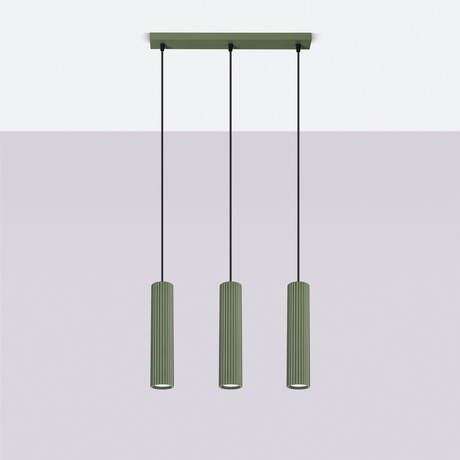 Lampe suspendue KARBON 3L vert olive