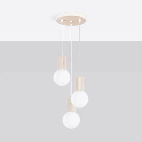Lampe suspendue HALO 3P beige