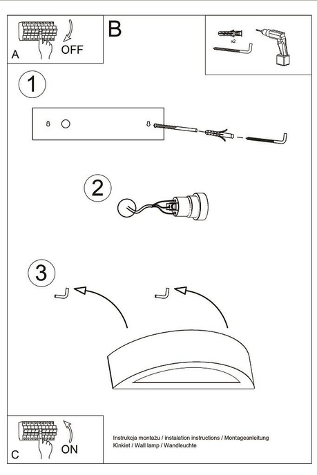 Applique en céramique ATENA 20 blanc + 1x ampoule LED E27 3000K Warm 7.5W 620lm