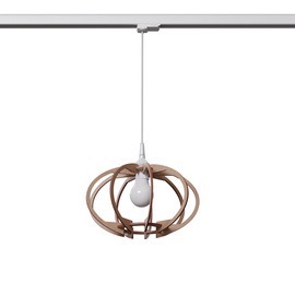 Lampe suspendue MANDELINO bois naturel E27 #W