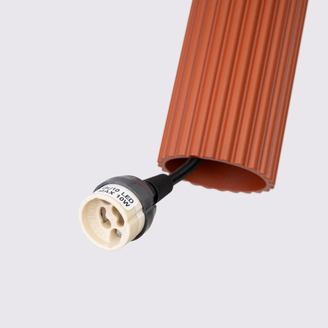 Lampe suspendue KARBON 1 rouge ocre