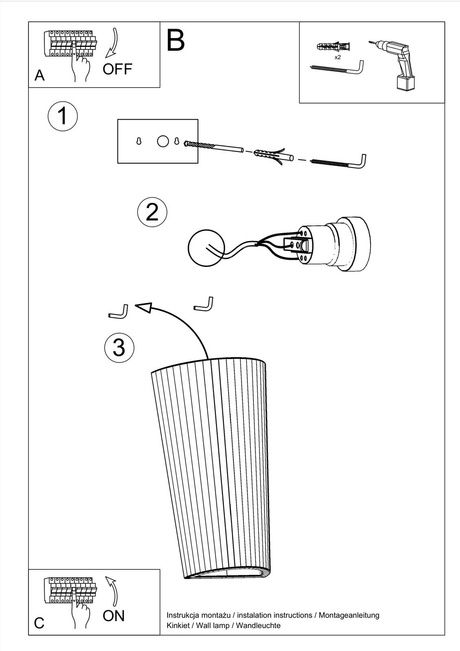 Applique en céramique LANA blanc + 1x ampoule LED E27 3000K Warm 7.5W 620lm