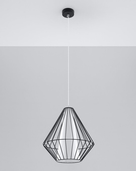 Lampe suspendue DEMI noire + 1x ampoule LED E27 3000K Warm 7,5W 620lm