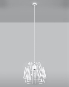 GATE lampe suspendue blanche + 1x ampoule LED E27 4000K froide 7,5W 650lm