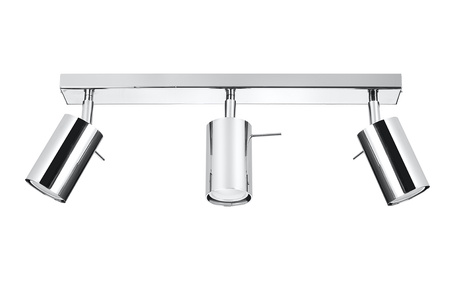 Plafond RING 3 chrome + 3x ampoule LED GU-10 4000K Froid 7W 630lm