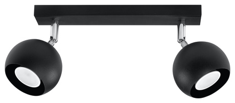 Plafond OCULARE 2 noir + 2x ampoule LED GU-10 4000K Froid 7W 630lm