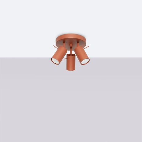 Plafonnier RING 3P rouge ochra