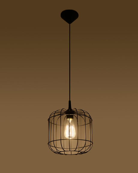 CELTA lampe suspendue noire + 1x ampoule LED E27 4000K Cold 7.5W 650lm