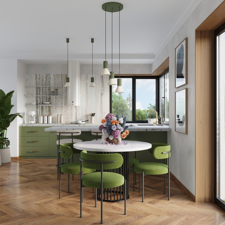 Lampe suspendue ESTRIA 1 beige/vert olive