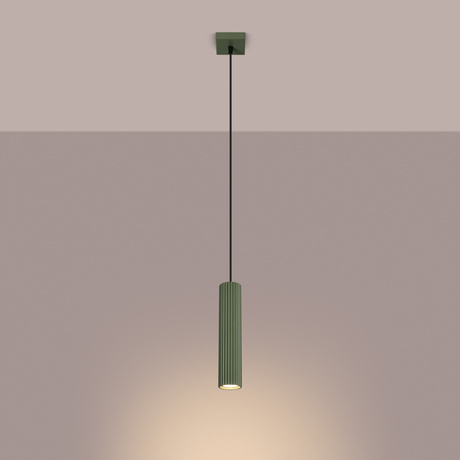 Lampe suspendue KARBON 1 vert olive