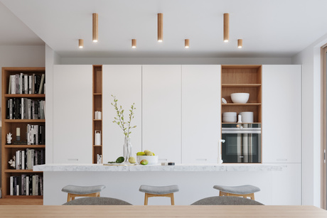 Plafond ZEKE 10 chênes + 1x ampoule LED GU-10 3000K Warm 7W 620lm