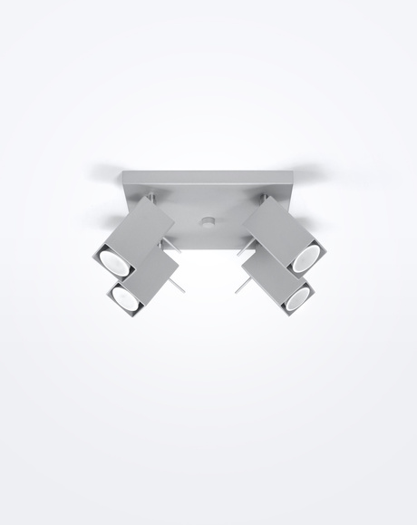 Plafond MERIDA 4 gris + 4x ampoule LED GU-10 3000K Warm 7W 620lm