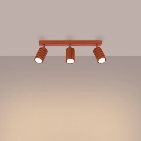 Plafonnier KARBON 3L rouge ocre