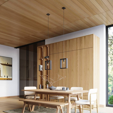 Lampe suspendue ARIES wengé + 1x ampoule LED E27 4000K Cold 7,5W 690lm