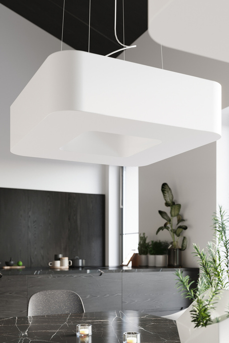 URANO 60 lustre blanc + 8x ampoule LED E27 4000K Froid 7.5W 650lm