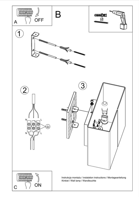 Applique LINEA blanc + 2x ampoule LED G9 3000K Warm 4.5W 510lm