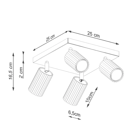 Plafonnier KARBON 4 vert olive