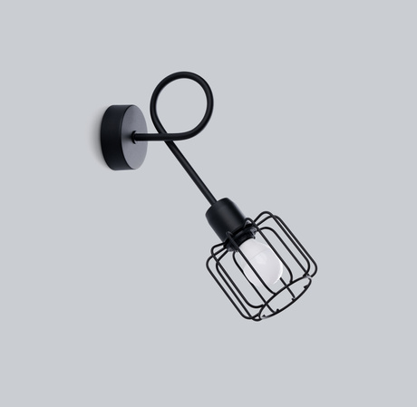 Applique BELUCI 1S noir + 1x ampoule LED E14 3000K Warm 7.5W 620lm