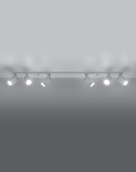 Plafond RING 6L blanc + 6x ampoule LED GU-10 4000K Froid 7W 630lm