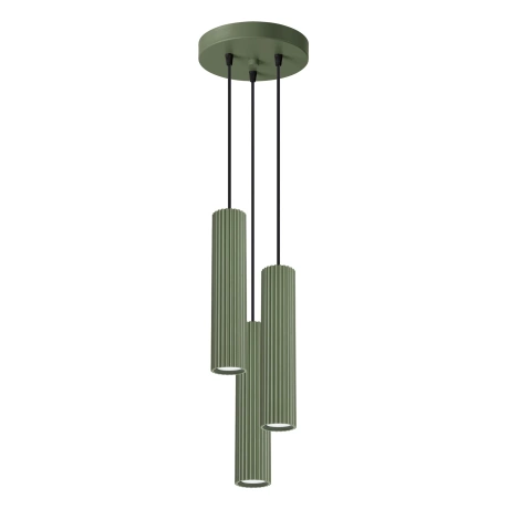 Lampe suspendue KARBON 3P vert olive