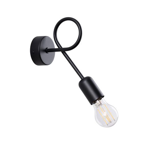 Applique SUPEŁ noire + 1X ampoule LED E27 3000K 7W 760lm