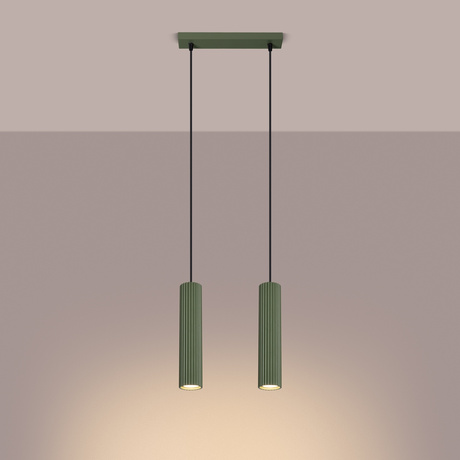 Lampe suspendue KARBON 2 vert olive