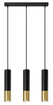 LOOPEZ Lampe suspendue 3L noir/doré + 3x GU-10 4000K froid 7W 630lm ampoule LED
