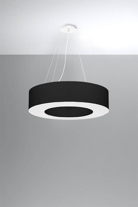 Lustre SATURNO 70 noir + 6x ampoule LED E27 3000K Warm 7.5W 620lm