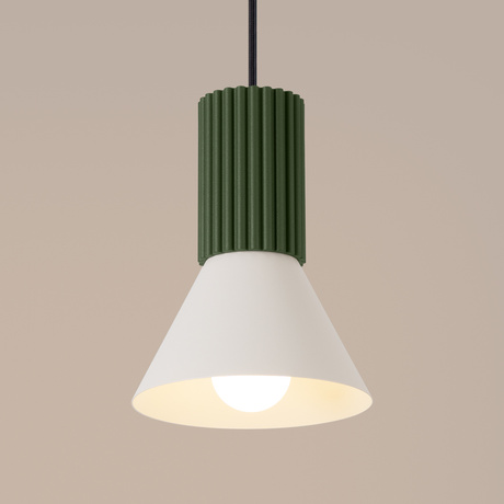 Lampe suspendue ESTRIA 1 beige/vert olive