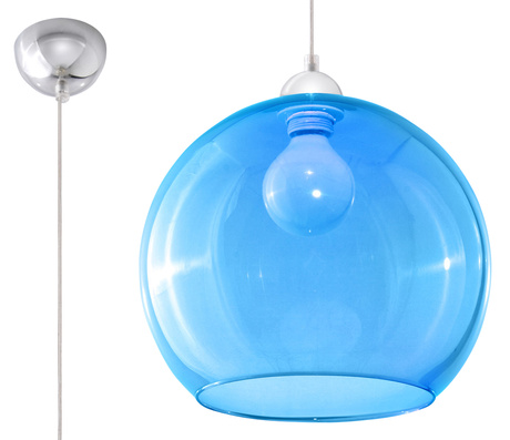Lampe suspendue BALL bleue + 1x ampoule LED E27 3000K Warm 7,5W 620lm