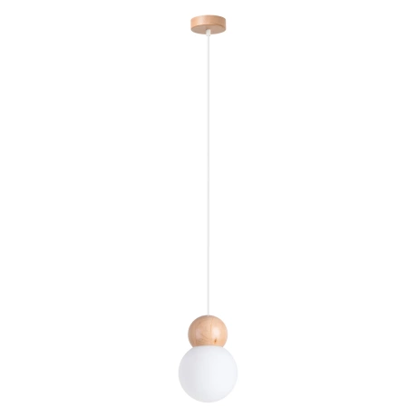 Lampe suspendue PEKKA 1 blanc/bois naturel