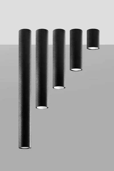 Plafond LAGOS 30 noir + 1x ampoule LED GU-10 3000K Warm 7W 620lm